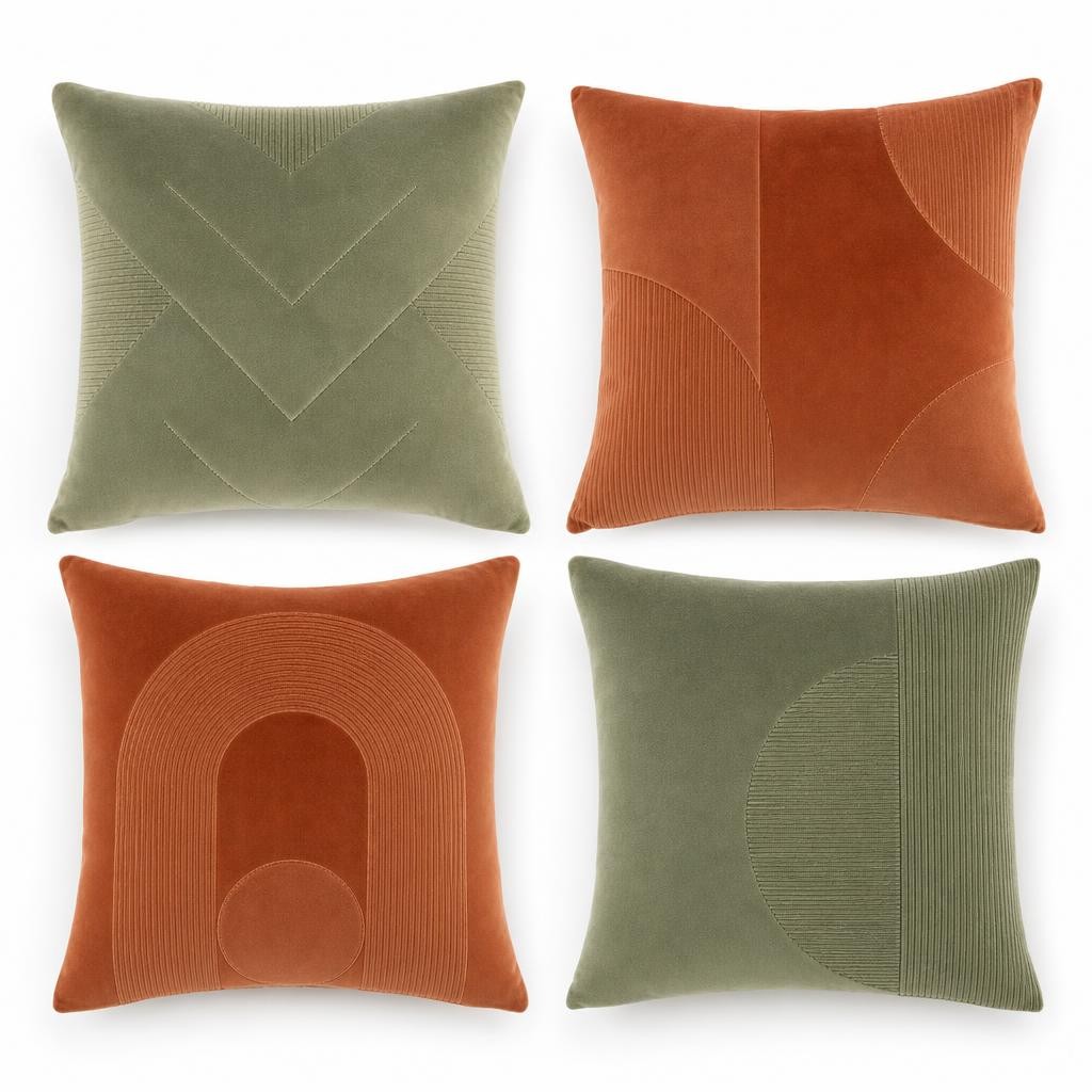 Lot de 4 Coussins en Lin Lavé Couleurs Provence 45x45 cm